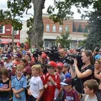 <p>The crowd swelled at Sherman Green to welcome home team Fairfield American Little League team.</p>