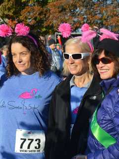 Runners Decked Out In Pink Dash In The Vicki Soto 5K In Stratford