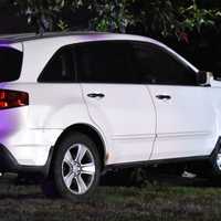 <p>The Acura MDX ruptured a gas line when it crashed into the home at the corner of Boulevard and Baldwin Avenue in Hasbrouck Heights.</p>