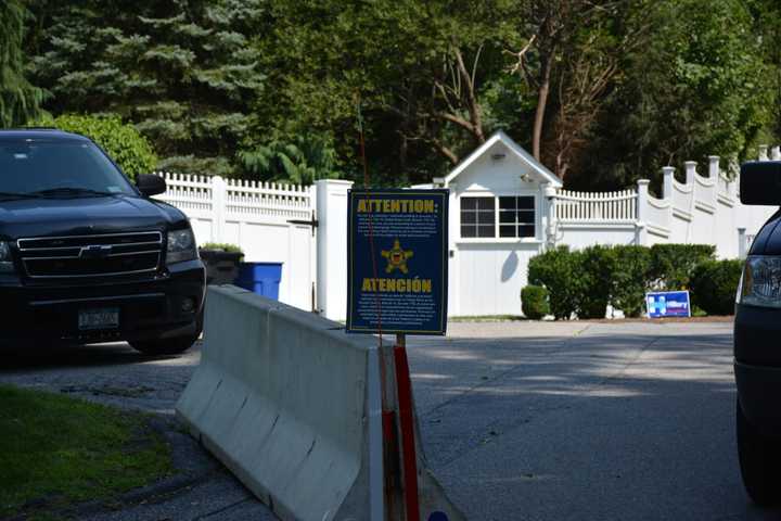 Trump Supporters Chant 'Lock Her Up!' Near Clintons' Suburban NY Home