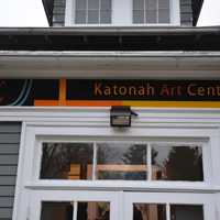 <p>Signage for the Katonah Art Center is displayed above the entrance to its new home in Goldens Bridge.</p>