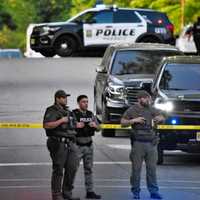 <p>At the scene of the police-involved shooting in the city of Passaic on Wednesday, May 10.</p>