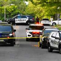 <p>At the scene of the police-involved shooting in the City of Passaic on Wednesday, May 10.</p>