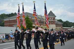 Somers Firefighters March In Mahopac Parade