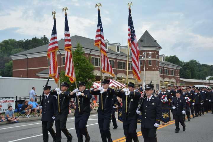 Somers Firefighters March In Mahopac Parade