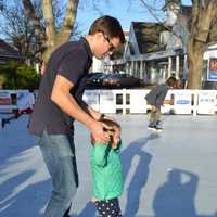 <p>Hundreds came out to enjoy Skating on Sherman Green Friday. The fundraiser continues all weekend.</p>