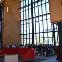 <p>Hundreds gather for the dedication of Jorge Bergoglio Hall at Sacred Heart University in Fairfield.</p>