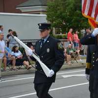 <p>Kent firefighters march in the Mahopac Volunteer Fire Department&#x27;s dress parade.</p>