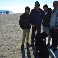 <p>Some in the crowd stay bundled up at the Polar Plunge.</p>