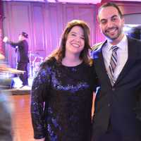 <p>Brigid Guertin, left, executive director of The Danbury Museum &amp; Historical Society, enjoys the Hat City Ball.</p>