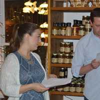 <p>Michael Sorvino reads a scene with actress Lindsey Adkins.</p>