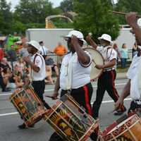 <p>Drummers march in the Mahopac Volunteer Fire Department&#x27;s dress parade.</p>