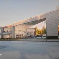 <p>A photo of a rendering for a proposed building at the former Eduardo's site in downtown Mount Kisco.</p>