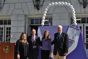 Purple Purse At YWCA Greenwich Raises Awareness Of Domestic Violence