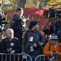 <p>A large group of journalists was on hand to cover Hillary and Bill Clinton casting their presidential votes.</p>