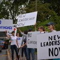 <p>Parents in Chappaqua rallied early Monday morning to call for the departure of schools Superintendent Lyn McKay over her handling of a sex-abuse case involving a former high school drama teacher.</p>