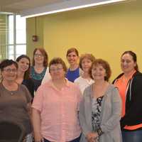 <p>Rutherford Public Library staff: Judy Morrone, Sara Keegan, Nancy Martin, Natalie Hofmann, Lauren Walsh, Jane Tarantino, Ellen Carter, Kristen Rasczyk, and Jennifer Tarantino-Capoano</p>