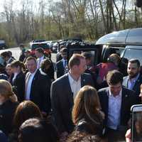 <p>Hillary Clinton gets into her van to leave the grounds of Chappaqua&#x27;s Douglas G. Grafflin Elementary School. Clinton arrived on Tuesday morning to cast her vote in New York&#x27;s Democratic presidential primary.</p>