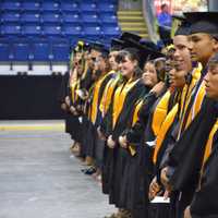 <p>The graduates are all in a line from Fairchild Wheeler High in Bridgeport.</p>