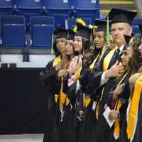 <p>The graduates are all in a line from Fairchild Wheeler High in Bridgeport.</p>