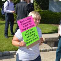<p>Members of FARM'D protested outside the Bergen County Courthouse before the settlement hearing.</p>