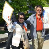 <p>Members of FARM'D protested outside the Bergen County Courthouse before the settlement hearing.</p>
