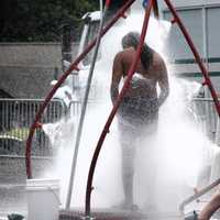 <p>Decontamination unit at Darlington Park in Mahwah after pepper-spray discharge on Saturday, July 15.</p>