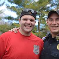 <p>Closter Police Officer Justin Krapels, left, and Sgt. James Buccola</p>