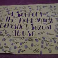 <p>Students on campus showed their support by taking the pledge to fight against domestic and sexual abuse.</p>