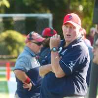 <p>Stepinac coach Mike O&#x27;Donnell on the sidelines Saturday.</p>