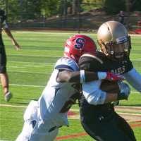 <p>Defending state champion Archbishop Stepinac held on to defeat host Iona Prep Saturday in the teams&#x27; annual rivalry game.</p>