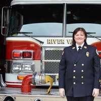 <p>Kellie Goodell is the first female fire chief in River Vale history.</p>