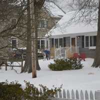 <p>Residents of Bridgeport&#x27;s Black Rock neighborhood try to get ahead of the snow by shoveling a little Tuesday morning.</p>