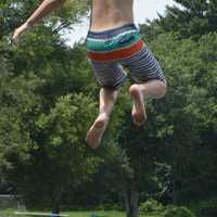 <p>Feet first at Crestwood Lake in Allendale.</p>