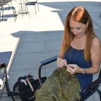 <p>Allison Marcilla learned to knit when she was 23.</p>