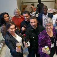 <p>Chefs, guest speakers and Restaurant Advisory board members join with Hudson Valley Restaurant Week founder Janet Crawshaw (bottom L) at Tuesday&#x27;s kickoff event.</p>