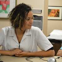 <p>Laura Franco Zapata, volunteer interpreter, left, and Nancy Baker, volunteer registered nurse, at Bergen Volunteer Health Initiative.</p>