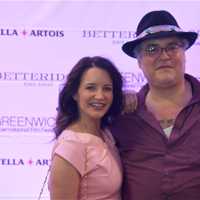 <p>Actress Kristin Davis with John Popper of Blues Traveler.</p>