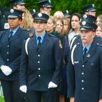 <p>Thousands of firemen, NYPD, public officials and civilian attendees lined the streets around the Church of the Annunciation to mourn FDNY Battalion Chief Michael Fahy, killed Tuesday in a Bronx building explosion.</p>