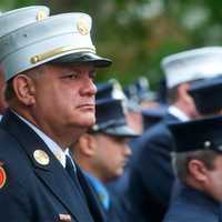 <p>Thousands of firemen, NYPD, public officials and civilian attendees lined the streets around the Church of the Annunciation to mourn FDNY Battalion Chief Michael Fahy, killed Tuesday in a Bronx building explosion.</p>