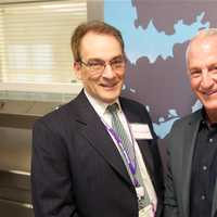 <p>Dr. Gene Coppa (L) and Dr. David Miller at Friday&#x27;s reception.</p>