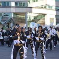 <p>The Uniondale High School Knights Marching Band got a warm reception at the Stamford Downtown Parade Spectacular.</p>