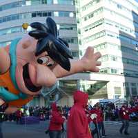 <p>Fred Flintstone wasn&#x27;t exactly flying high, but he was flying at the Stamford Downtown Parade Spectacular Sunday.</p>