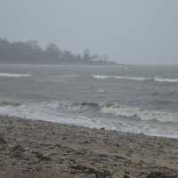 <p>It wasn&#x27;t a fit day out for man nor beast at Burying Hill Beach in Westport Thursday.</p>