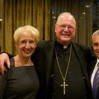 <p>Cardinal Timothy Dolan, Archbishop of New York, with Marsha Gordon and Tony Justic of the Business Council of Westchester.</p>