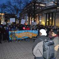 <p>Make the Road CT and their allies gathered for a rally to protest President Donald Trump&#x27;s executive order on immigration.</p>