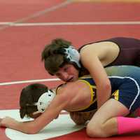 <p>Robert Horan of Ossining (top) on top of Mahopac&#x27;s Frankie Scauzillo, in a 99-pound bout. </p>