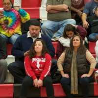 <p>Fans and family watch the action at the Section 1 Duals. </p>