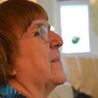 <p>The Rev. Janet Nohavec enjoying the peace and sanctity of her church.</p>