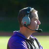 <p>Clarkstown North coach Joe Trongone watches his team Saturday at North Rockland.</p>